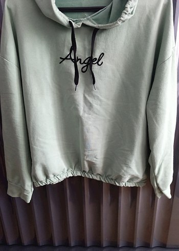 Yeşil Nakışlı Kadın Sweatshirt - Görsel 6