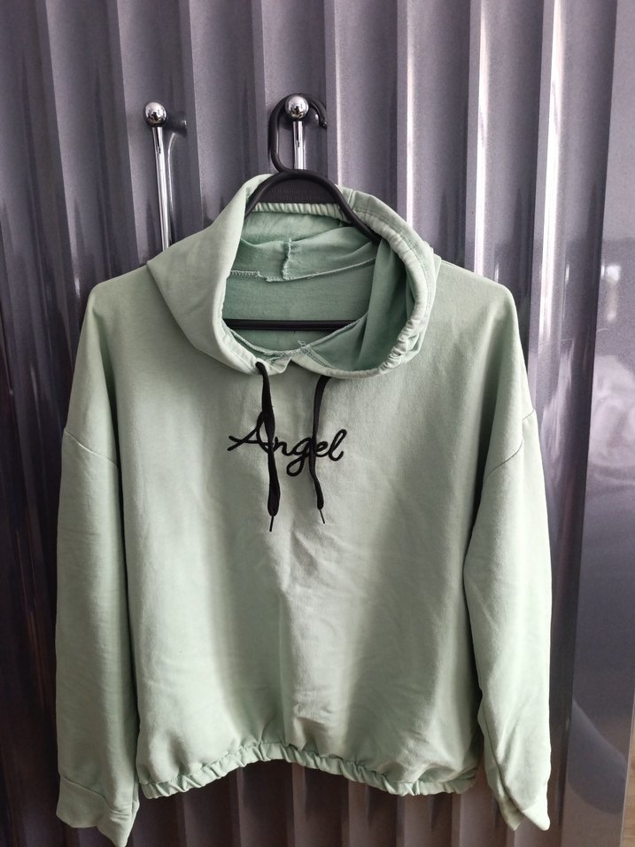 Yeşil Nakışlı Kadın Sweatshirt - Görsel 5