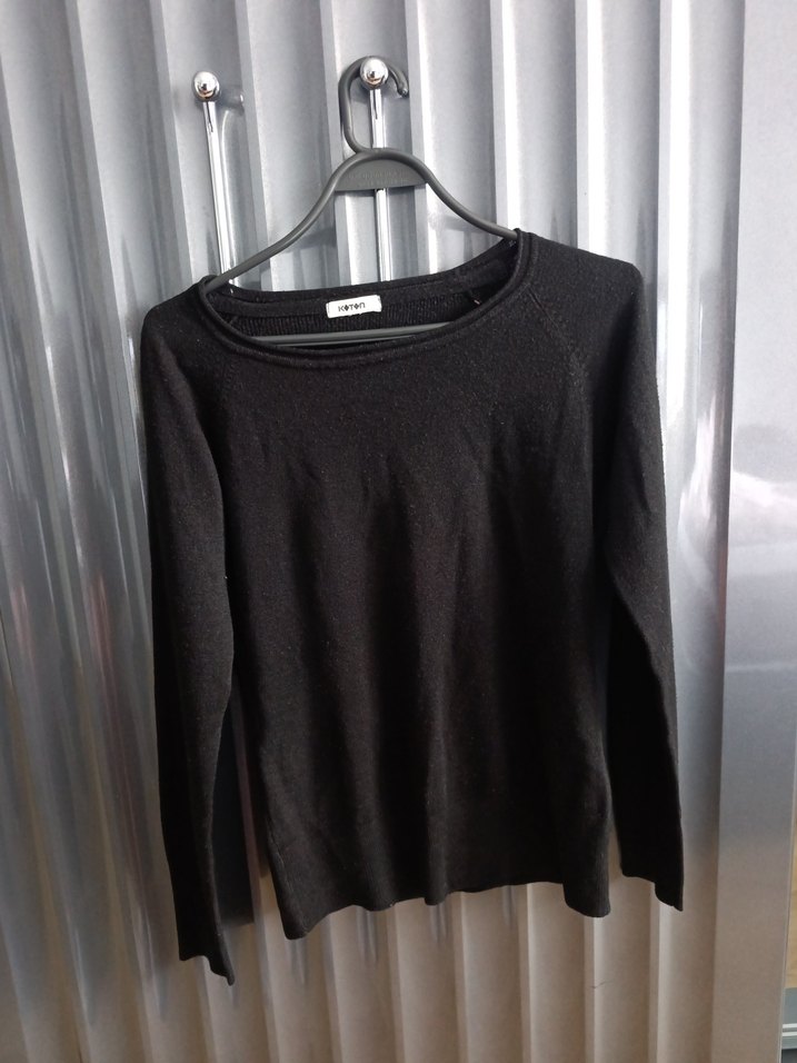 Siyah Denim Kadın Sweatshirt - Görsel 3