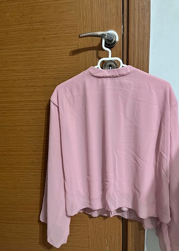 Diğer Pastel Pembe Rahat Uzun Kollu Bluz Ve Etek Takim