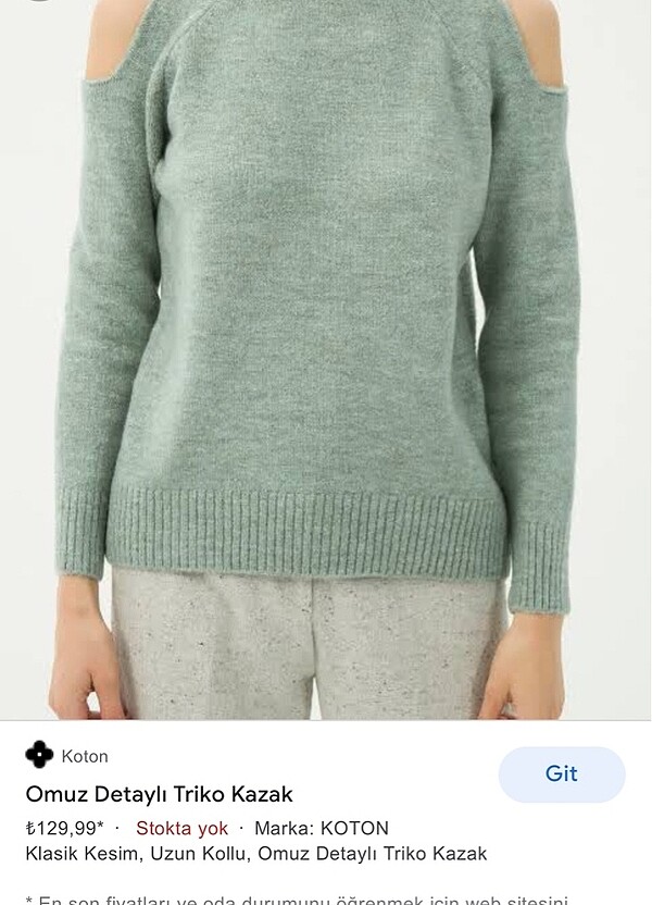 Koton mint yesılı kazak - Görsel 2