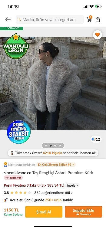 Diğer Sinem kivanc ici astarli kurk