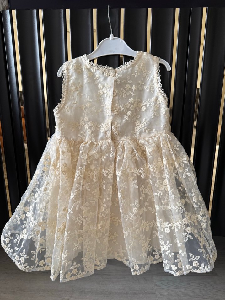 Kız Çocuk Nakışlı Dantel Elbise - Görsel 2