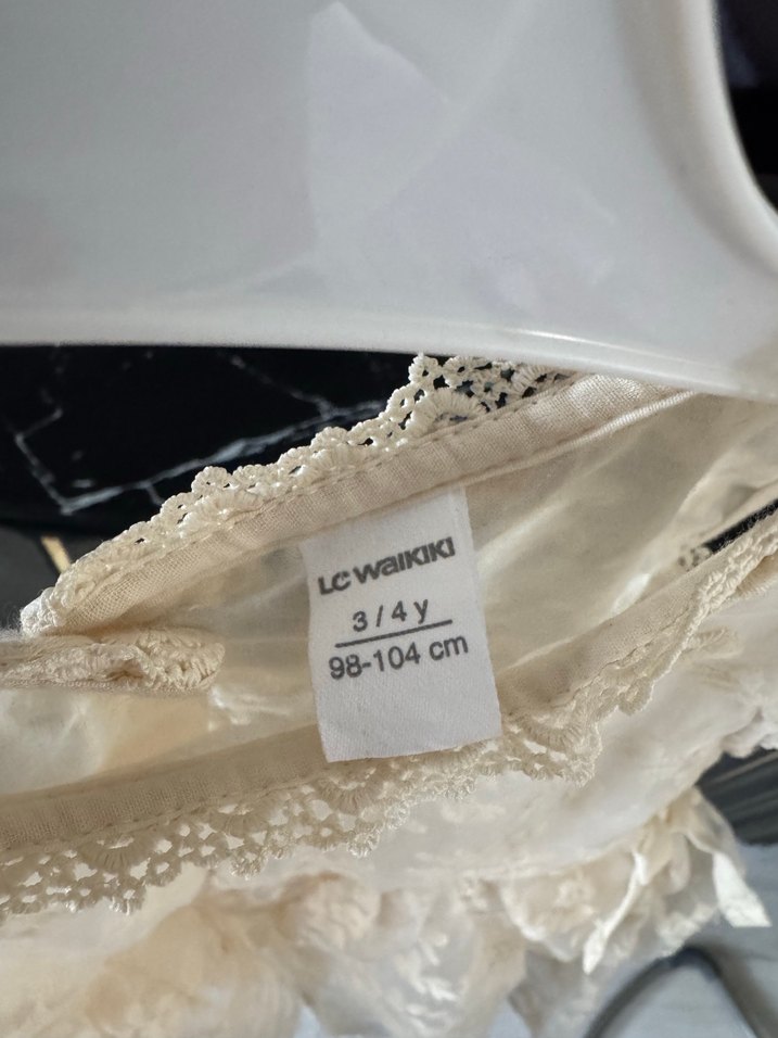 Kız Çocuk Nakışlı Dantel Elbise - Görsel 3