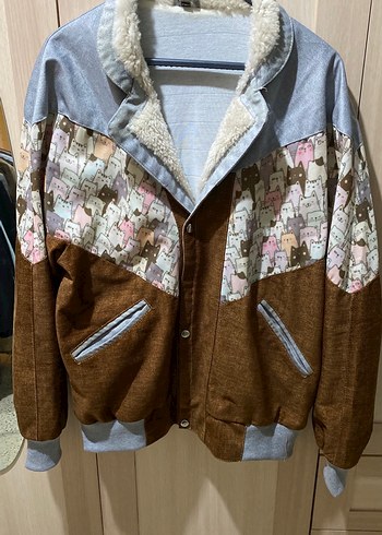 Diğer Renkli Patchwork Peluslu Cocuk Ceket