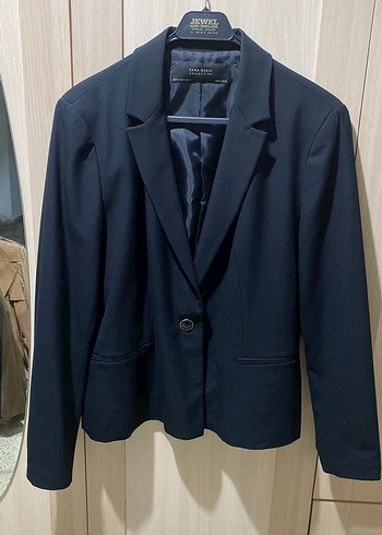 Zara Sik Lacivert Tek Dugmeli Blazer Ceket