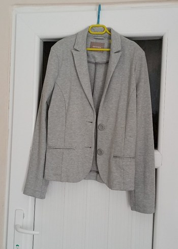 Gri Kadın Kumaş Blazer Ceket
