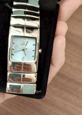 Safir cam paslanmaz çelik kordon kadın saati - Görsel 11