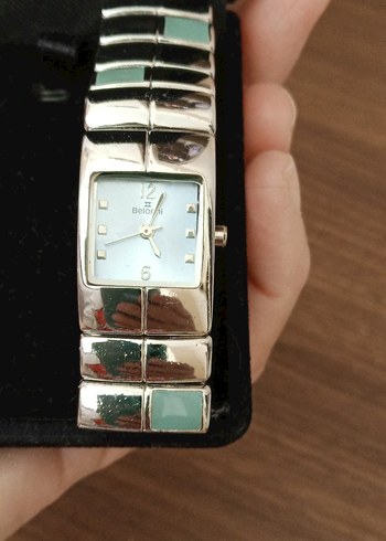 Safir cam paslanmaz çelik kordon kadın saati - Görsel 10