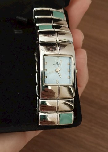 Safir cam paslanmaz çelik kordon kadın saati - Görsel 9