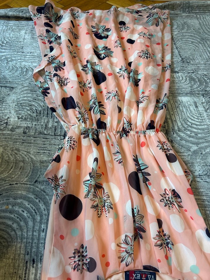 Pembe Baskılı Bohem Midi Elbise - Görsel 3