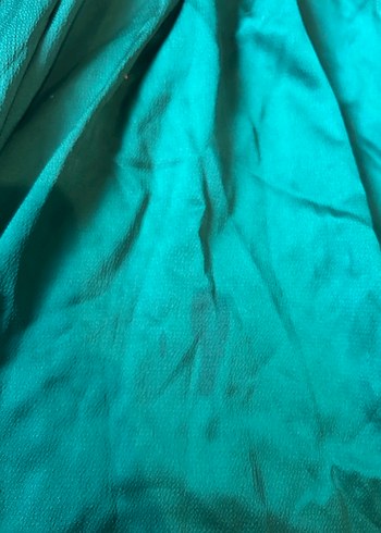 Uzun Kol, Yüksek Yakalı Turkuaz Elbise - Görsel 6