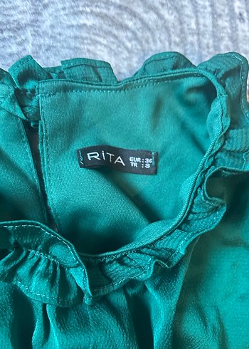 Uzun Kol, Yüksek Yakalı Turkuaz Elbise - Görsel 5