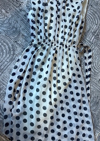 Noktalı midi elbise - Görsel 3