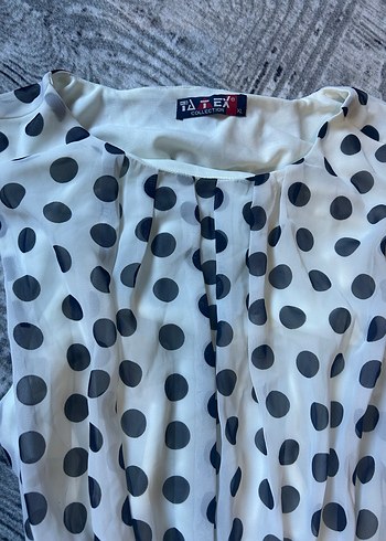 Noktalı midi elbise - Görsel 4