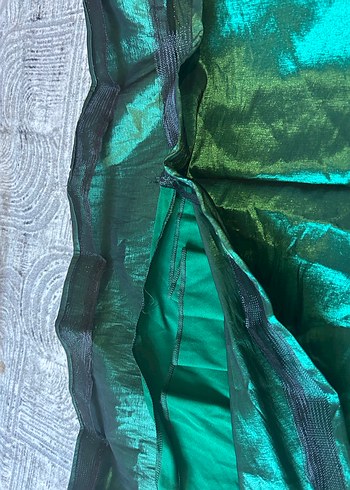 Yeşil Drapeli uzun Abiye Elbise - Görsel 6