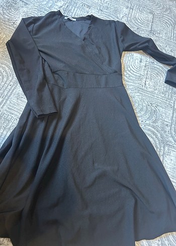 Siyah V Yakalı Elbise - Görsel 3