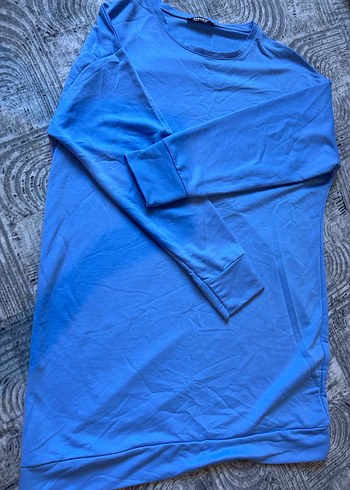 Mavi Oversize Triko - Görsel 6