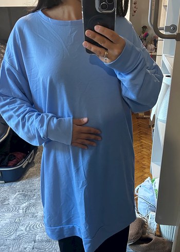 Mavi Oversize Triko - Görsel 5