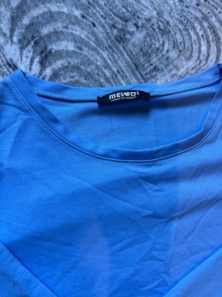 Mavi Oversize Triko - Görsel 4