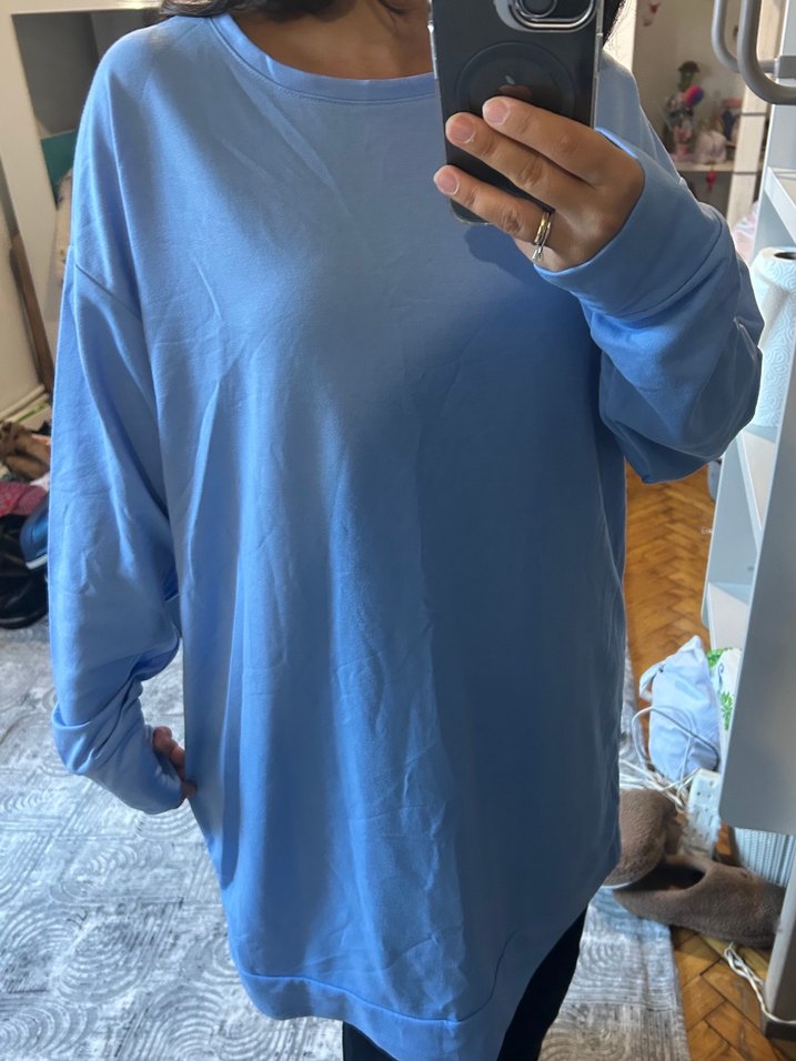 Mavi Oversize Triko - Görsel 2