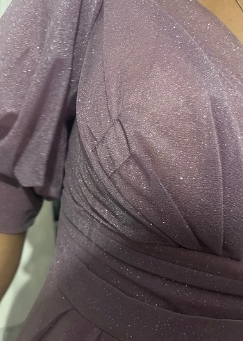 Mor Drapeli Uzun Bohem Elbise - Görsel 3