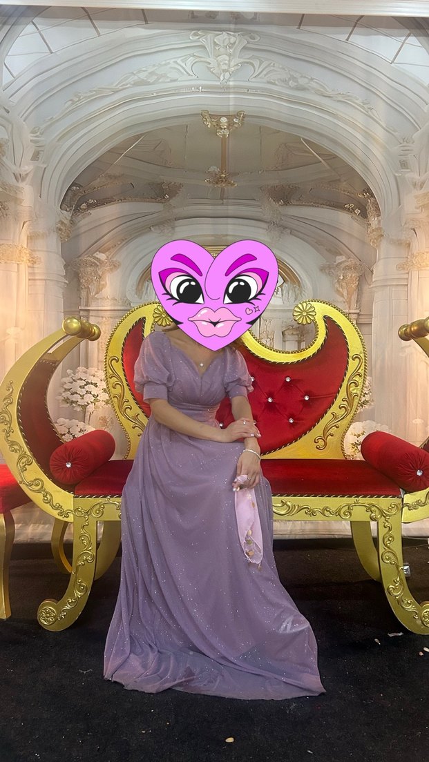 Mor Drapeli Uzun Bohem Elbise - Görsel 2