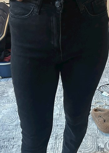 Kadın Siyah  Dar Kesim Kot Pantolon - Görsel 3