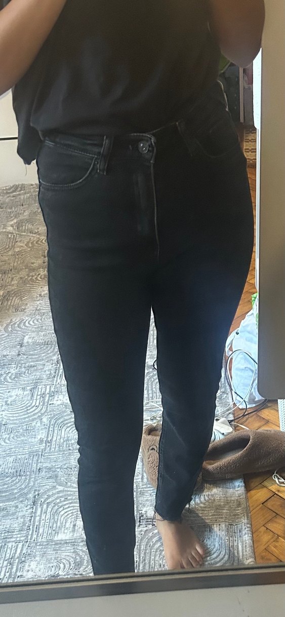 Kadın Siyah  Dar Kesim Kot Pantolon - Görsel 2