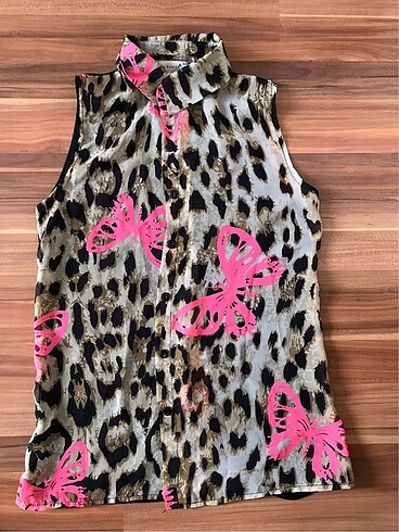 Leopar desenli bluz