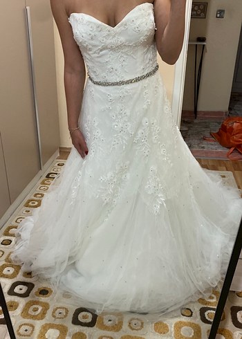 Pronovias Zarif Kalp Yaka Beyaz Gelinlik