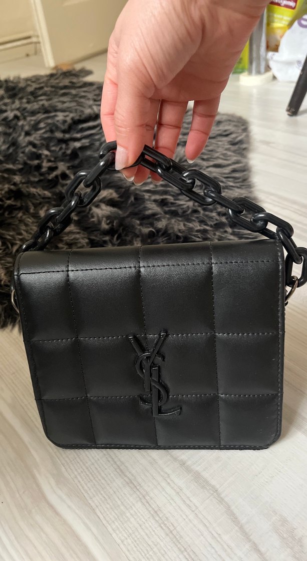 Zincir Detaylı Siyah Deri Kadın Çanta - Görsel 2