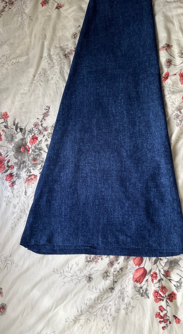 Bohem Tarzı Uzun Lacivert Hamile Kot Etek - Görsel 5