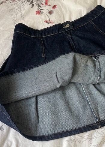 Kadın Lacivert Denim Volanlı Etek - Görsel 2