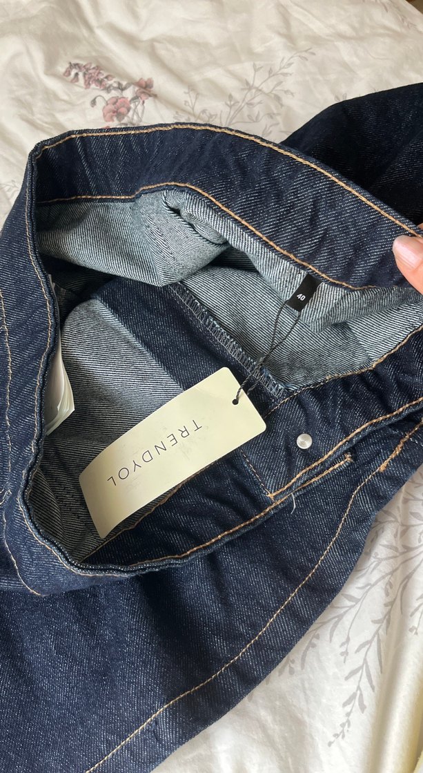 Kadın Lacivert Denim Volanlı Etek - Görsel 4