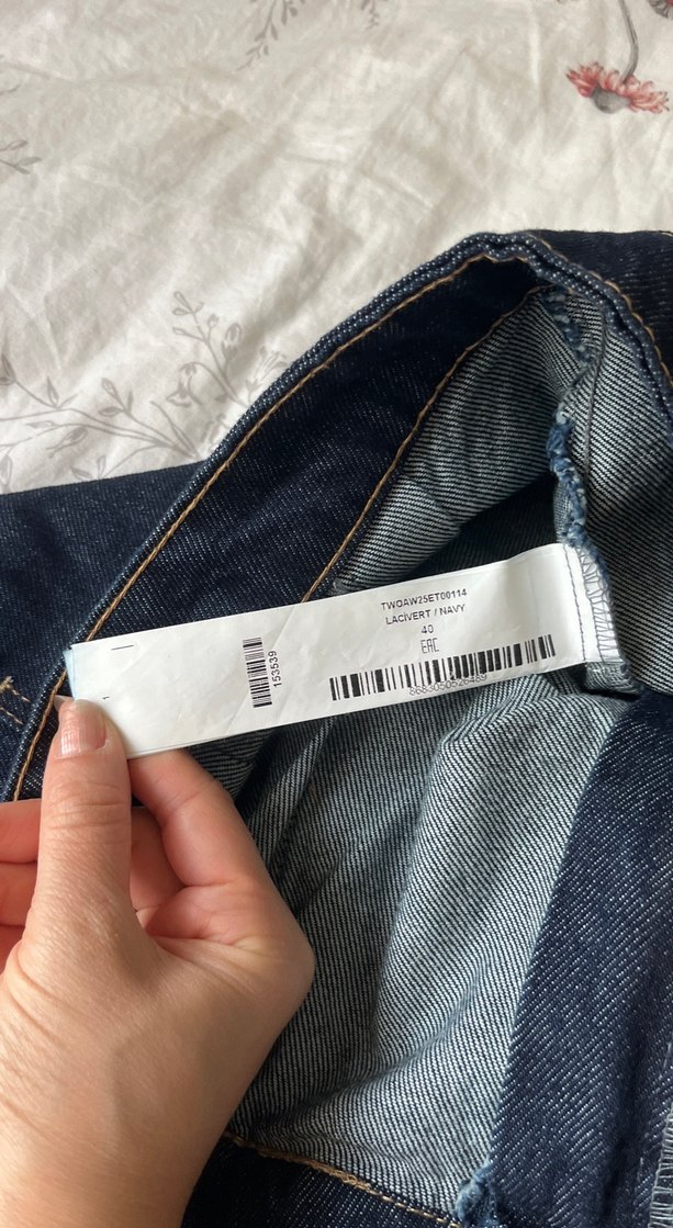 Kadın Lacivert Denim Volanlı Etek - Görsel 3