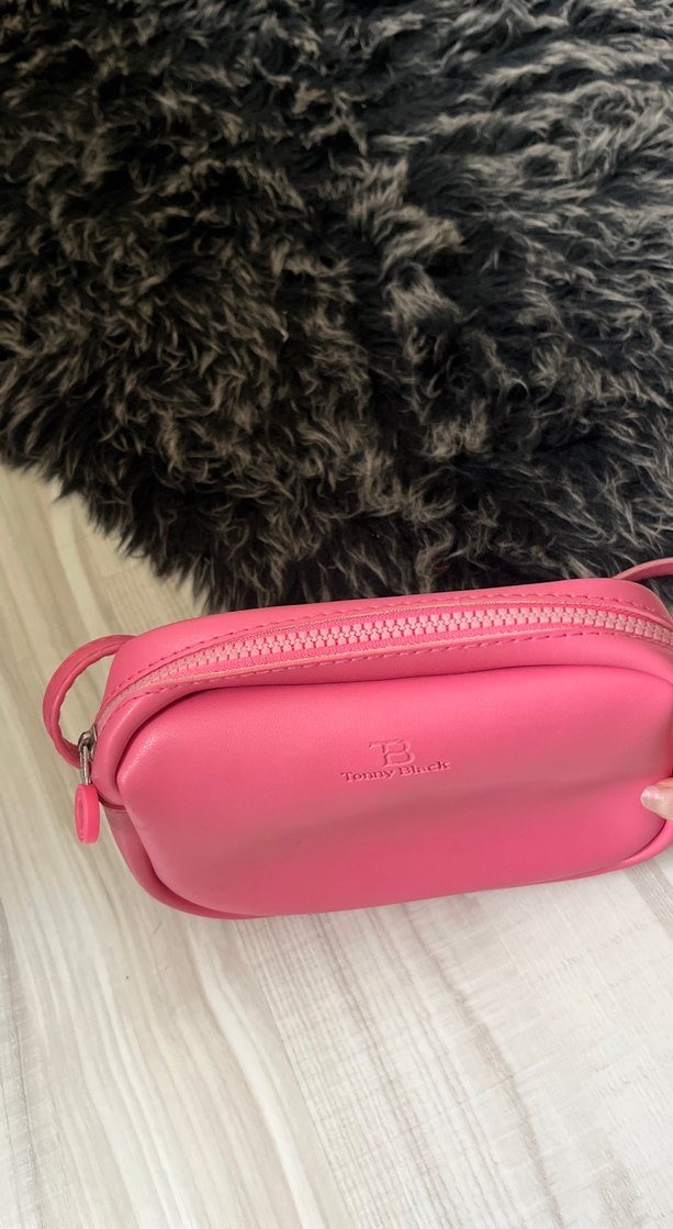 Pembe Deri Kadın Çapraz Çanta - Görsel 2