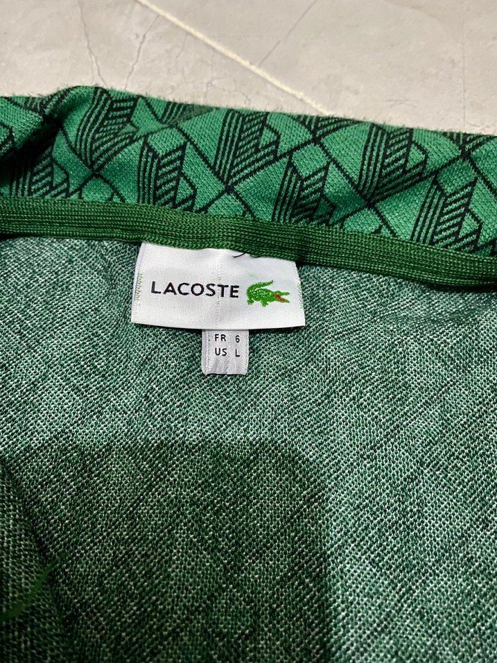 Lacoste Yeşil Monogramlı Fermuarlı Spor Ceket — görsel 3/3