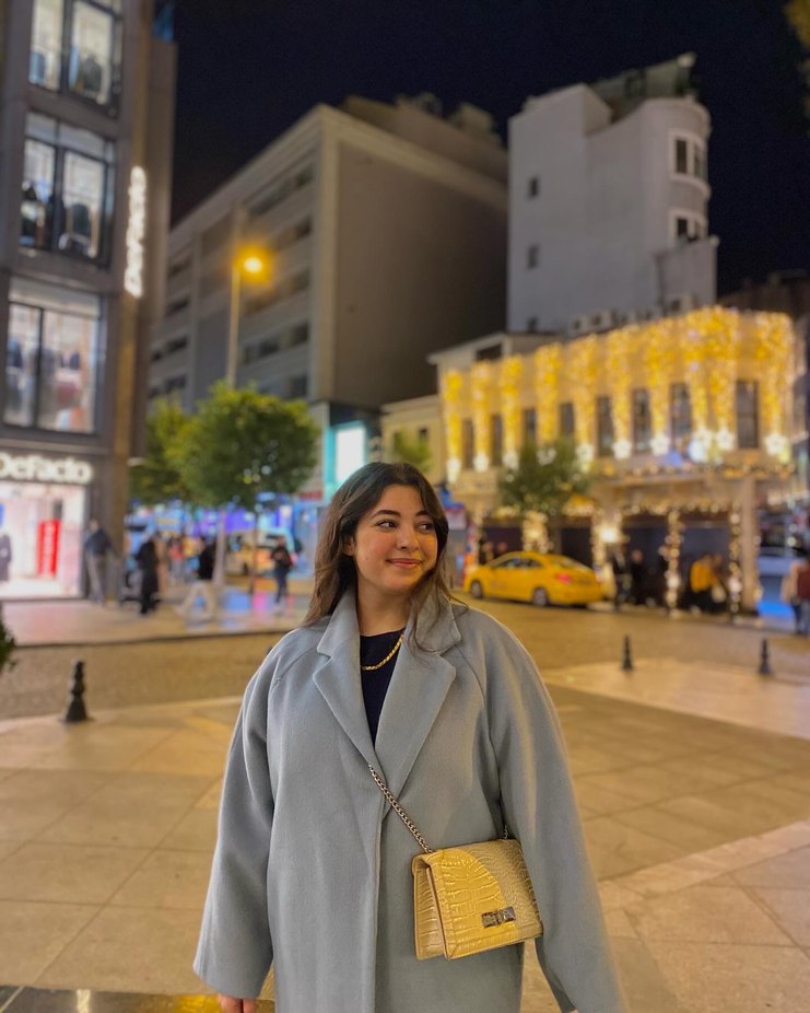 Manuka mavi Midi Kadın Kadife Kaban - Görsel 4