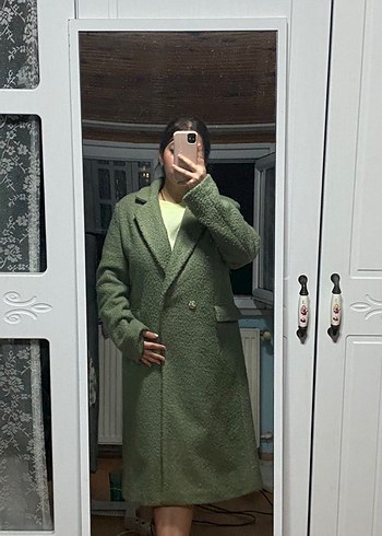 Yeşil Uzun Kışlık Kadın Kaban - Görsel 3