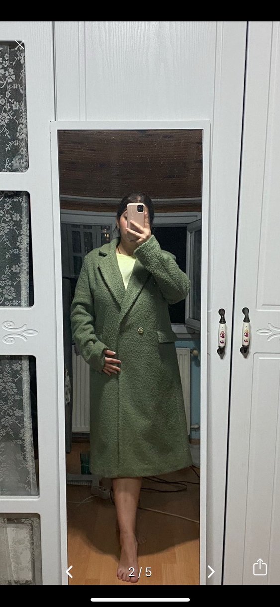 Yeşil Uzun Kışlık Kadın Kaban - Görsel 3