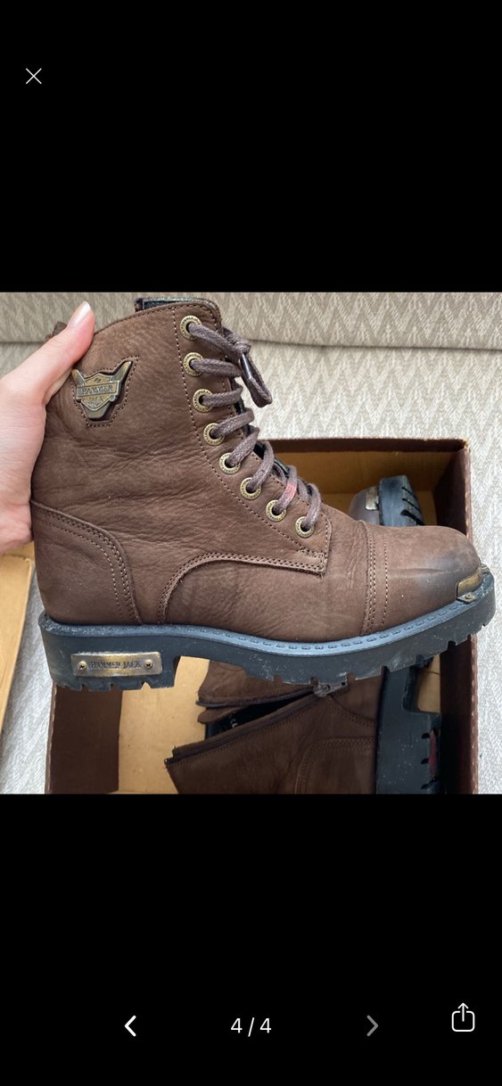 Kahverengi Deri Kadın Biker Botları - Görsel 4