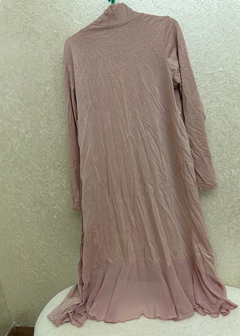 Uzun pembe  Kadın parlak simli hırka - Görsel 5