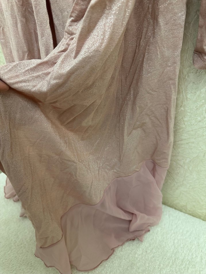 Uzun pembe  Kadın parlak simli hırka - Görsel 4