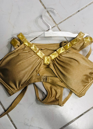 38 Beden altın Renk Bikini takım