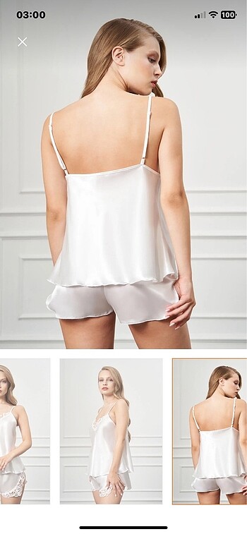 Güpürlü saten gecelik - Görsel 4