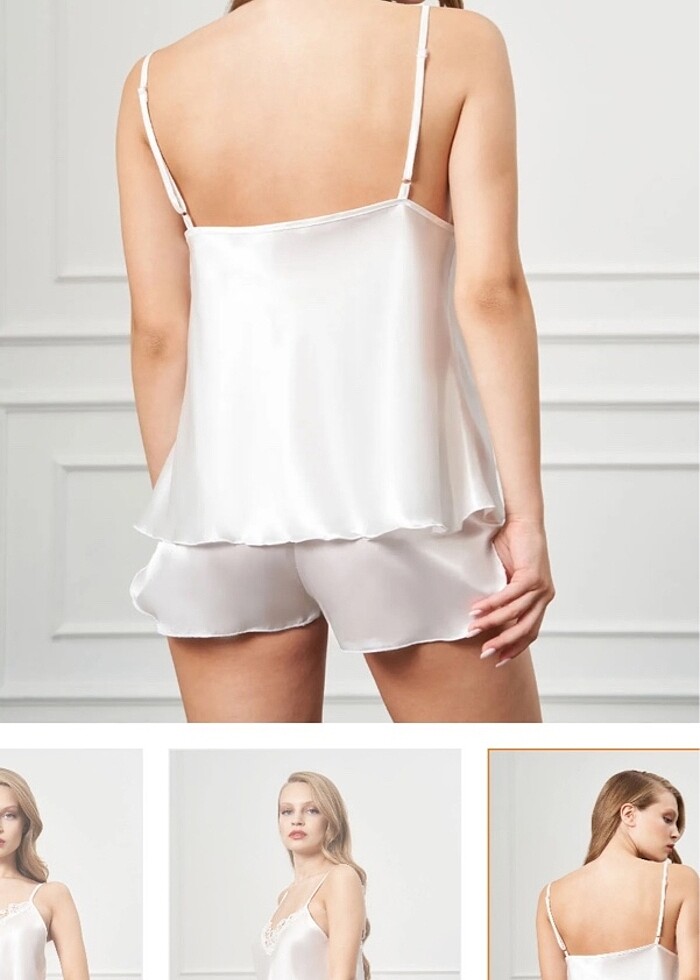 Güpürlü saten gecelik - Görsel 4