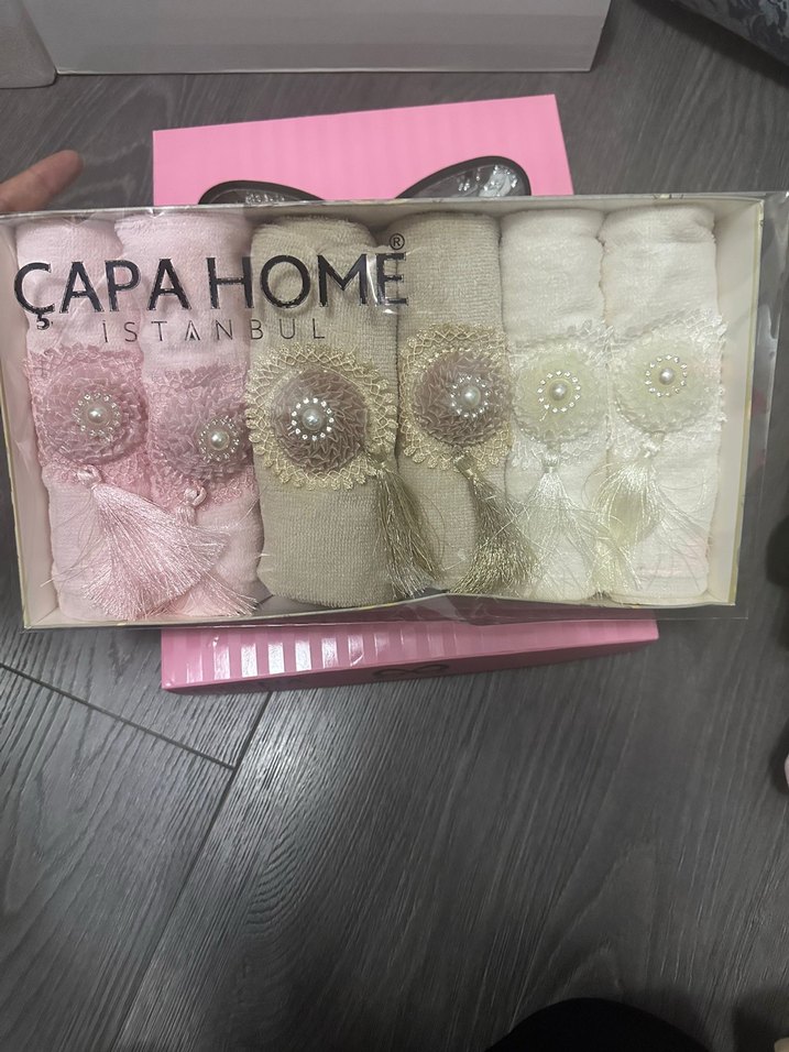 6 lı püsküllü el yüz havlusu 50x90 - Görsel 3