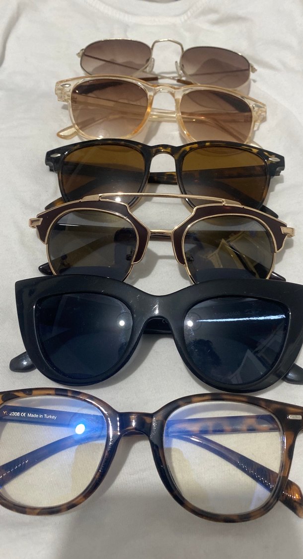 Kadın Çok Renkli Retro Gözlük Seti - Görsel 2