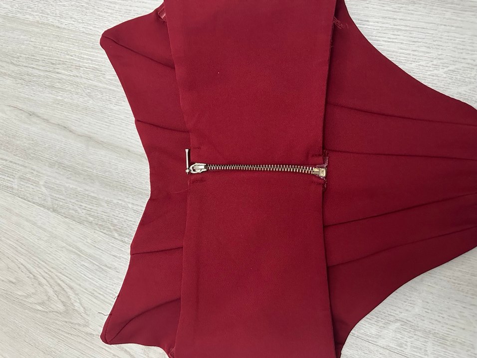 Trendyol Bordo Drapeli Uzun Monokini - Görsel 4